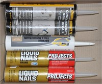 New tubes of liquid nails, concrete repair