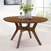 *Savonnerie Round Dining Table for 6, Wood 52In