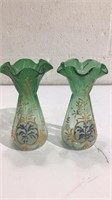 Pair of Hand Painted Antique Vases K15A