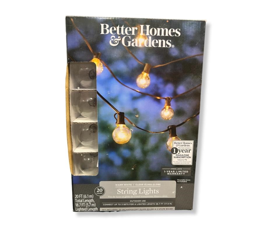 Better Homes & Gardens Globe String Lights 20FT
