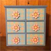 Childs Painted Wood 4 Drawer Storage Chest