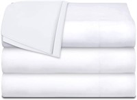 White Cotton Flat Bed Sheets 66x1