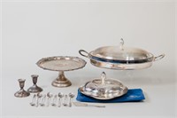 Silver Plate Dining Set with Serveware