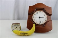 RETRO Westclox Alarm Clock & Wall Mount Clock (2)