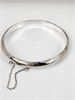 925 Sterling Silver Hinged Bangle Bracelet
