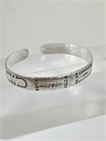 Vintage J.J. White Sterling Silver Cuff Bracelet