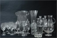 Large Elegant Etched/Cut Glassware Collection