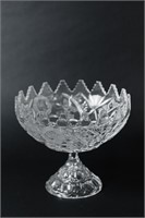 Crystal Pedestal Bowl with Scalloped Edges