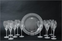 Crystal Wine Glasses & Serving Platter