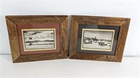 Pair of Rustic Framed Cowboy Prints