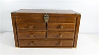 Vintage Wooden Storage Chest w/ Felt Lined Drawers
