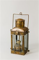 Vintage Brass Neptune Oil Lamp