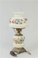 Vintage Floral Elegance Electrified Oil Lamp