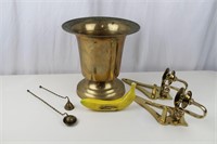 5 Pcs. Brass Urn, Candle Wall Sconces, Snuffers