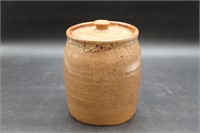 Large Brown's Lidded Art Pottery Jar, Arden NC