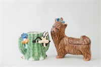 Vintage Ceramic Looney Toons and Dog Cookie Jars