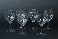 Elegant Gold-Rimmed Crystal Wine Glasses