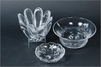 Crystal Glass Bowl Trio Set