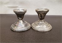 Pair of Weighted Sterling Candle Holders. 10.55OZT