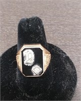 Men's 10k Diamond Ring approx size 8
