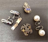 Lot of Marked Sterling Pins, Earrings & More