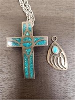 Pair of Marked Sterling/925 Silver & Turquoise