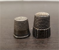 Pair of Vintage Sterling Thimbles. .212 OZT.