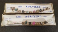 Pair of Agatized Coral Souvenir Bracelets from