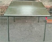 Green Folding Card Table, Approx. 35"×35"×28"