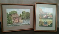 Pair Of Paintings By Gladys Monteverdi, Approx.