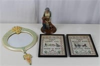 Sponseller Figurine, Cross Stitch, Mermaid Mirror