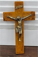 Butterscotch bakelite crucifix cross