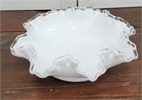 White Fenton silver crest bowl