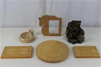 Celtic Carved Wood Blocks, Resting Dragon Figurine