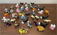 Box lot of mini rubber? cat figures