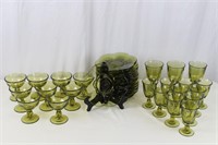 37 Tiffin Canterbury "Greenbriar" Plates & Glasses