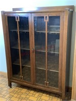 Oak Arts & Crafts Bookcase/ China Cabinet