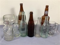 Antique Bottles and Decorative Beer Stein