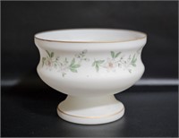 VINTAGE HAND PAINTED SATIN GLASS BOWL