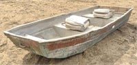 (AQ) Unmarked Aluminum Boat w/ Seats, 116" x 44"