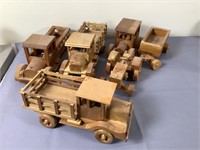 Wooden Toy Trucks and Tractor