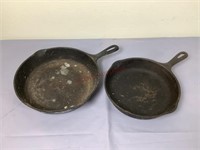 Wagner Ware Size 8 and 6 Cast Iron Skillets