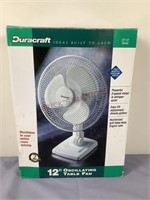 Duracraft 12 Inch Oscillating Table Fan