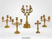 Orthodox Church Altar Dikeron Candle Holders & Cro
