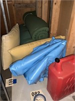 Blowup mattress, egg crates for mattress
Gas can