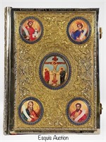Greek Orthodox Gospel Book in 24k GP Metal Cover