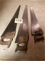 3 unsigned hand saws