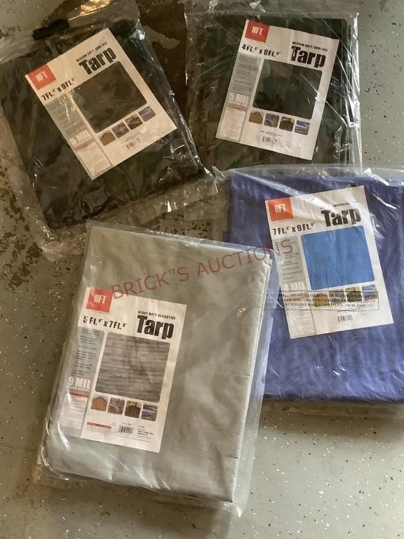 Four Tarps in Original Packaging