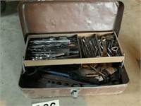 Toolbox, full of drill bits Allen wrenches ,files