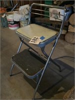 Mid-century, modern chrome stepstool